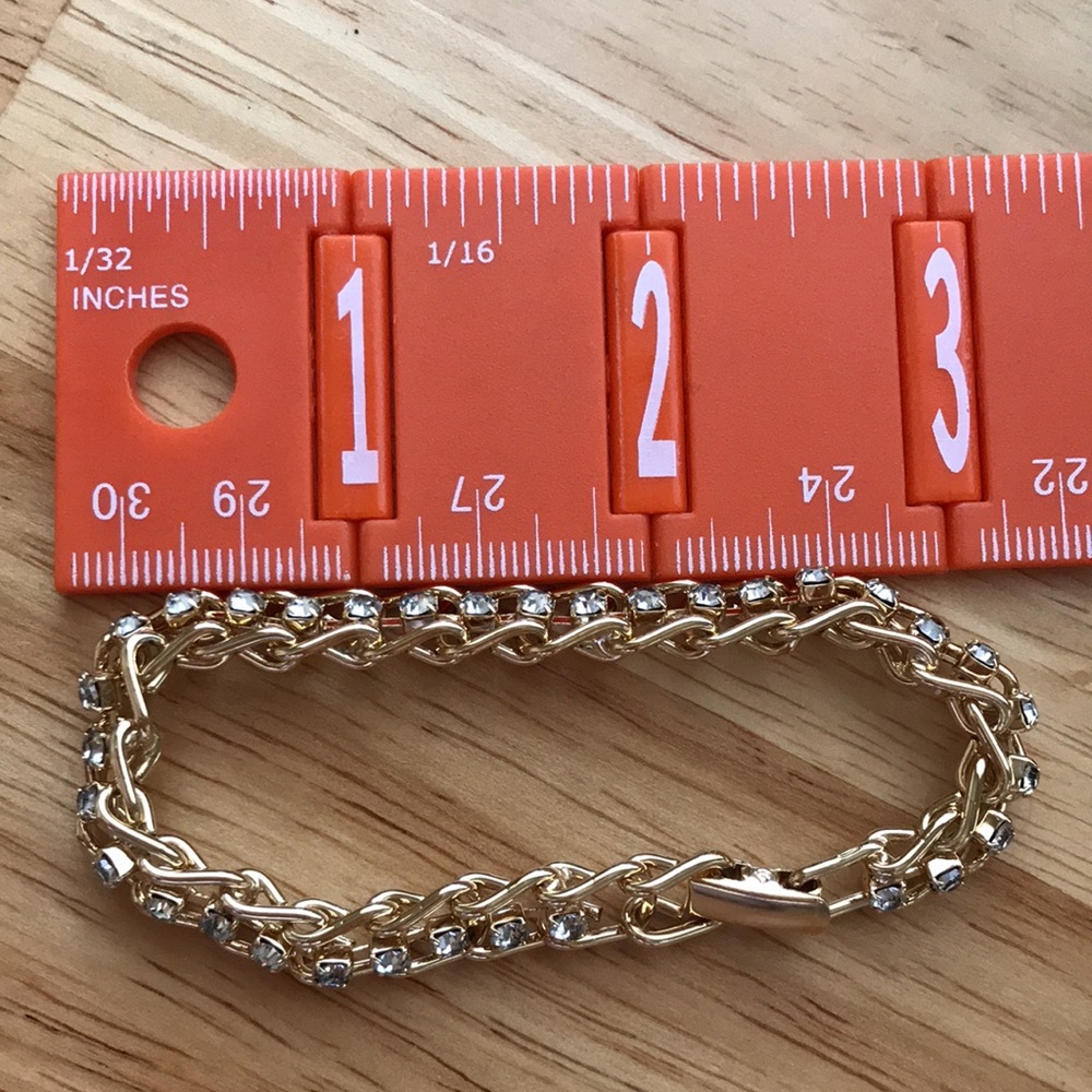 Gold Rhinestone Bracelet - Picture 3 of 3